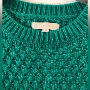LOFT Medium Teal Textured Sweater